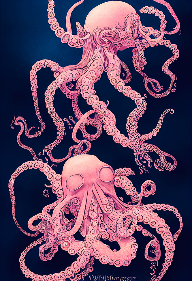 abstract octopus art