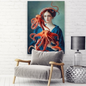 Woman holding an octopus - Resolution: 9984 x 14592